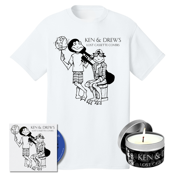 PREORDER - Ken & Drew's Lost Cassette Tapes Autographed CD, T-Shirt & Candle Bundle